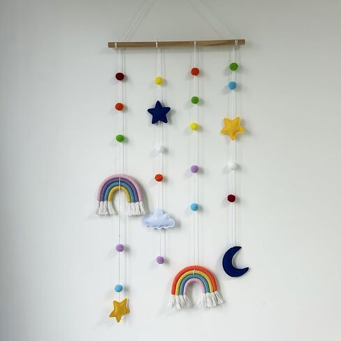 قوس قوس قزح على الطراز الشمالي الزخرفة المعلقة ، الأطفال أطفال ديكور منزل للبالغين ، زخرفة منزلية حديثة على الطراز الحديث ، in Kuwait