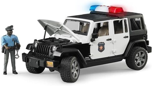 برودر سيارة شرطة جيب رانجلر انليميتد مع رجل شرطي، اسود/ابيض in Kuwait
