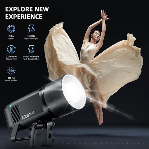 Godox Ad600 Pro II Ad600Pro II Flash Strobe Outdoor Flash ، 2.4G TTL Studio Flash HSS 1/8000S ، 40W Light Bi-Color Model Light ، بطارية ليثيوم ، مع Godox XPRO-C TTL Wireless Flash Trigger لكاميرا Canon Camera in Saudi Arabia