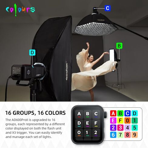 Godox Ad600 Pro II Ad600Pro II Flash Strobe Outdoor Flash ، 2.4G TTL Studio Flash HSS 1/8000S ، 40W Light Bi-Color Model Light ، بطارية ليثيوم ، مع Godox XPRO-C TTL Wireless Flash Trigger لكاميرا Canon Camera in Saudi Arabia