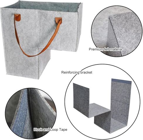 (2 عبوة) سلة سلة الدرج -سلة تخزين خطوة على شكل حرف L مع 2 أجهزة كمبيوتر يدعمون إدراج ومقبض جلدية بو ، للسلالم المغطاة بالسجاد والخشب ، مناسبة للألعاب والملابس والكتب وأجهزة الكمبيوتر (أسود) in Kuwait