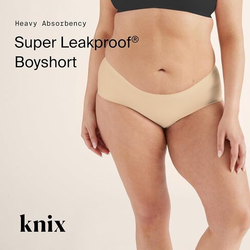 KNIX Super Leakproof Boyshort - Period Underwear for Women - Black, XX-Large (1 Pack) in Saudi Arabia
