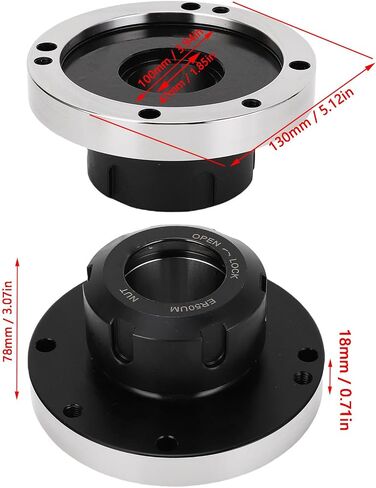 Fafeicy 130mm Lathe Collet Chuck ER50 Flange Milling Machine Tool Workholding Engraving Spring Chuck in Saudi Arabia