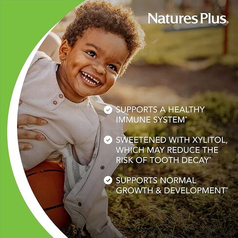 NaturesPlus Animal Parade Gold Children's Multivitamin - 120 Animal-Shaped Chewable Tablets - Assorted Cherry, Orange & Grape Flavors - Vegan, Gluten Free - 60 Total Servings in Kuwait