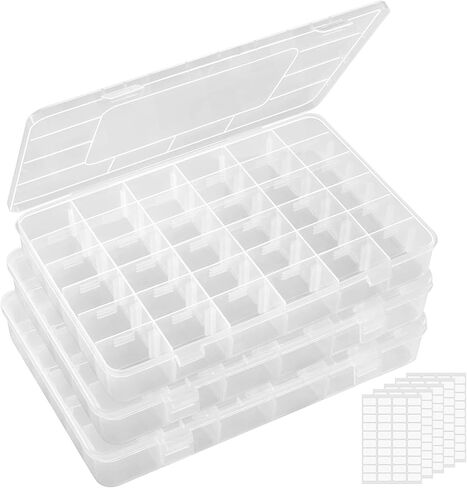 Lifewit Photo Storage Box 5 × 7 حالة صور ، 9 حارس صور داخلي ، صناديق صور واضحة ، Lifewit 3 Pack 36 شبكات واضحة من المنظم البلاستيكي القابل للتكديس حاوية مربع تخزين in Saudi Arabia