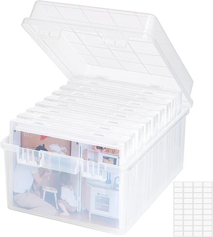 Lifewit Photo Storage Box 5 × 7 حالة صور ، 9 حارس صور داخلي ، صناديق صور واضحة ، Lifewit 3 Pack 36 شبكات واضحة من المنظم البلاستيكي القابل للتكديس حاوية مربع تخزين in Saudi Arabia
