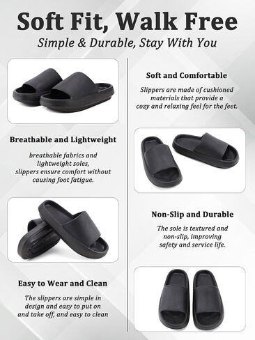 Cloud Slides for Women and Men Pillow Slippers House Slides Shower Sandals | Thick Sole | Ultra Soft | Indoor & Outdoor in Saudi Arabia