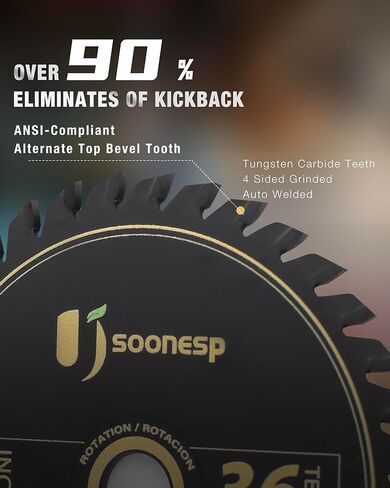 3 Inch 36T Carbide Circular Saw Blades, 3/8-inch Arbor, Cutting Off Tool Plastic Wood. Compatible with Bosch, Ridgid, Ryobi, Milwaukee, DeWalt, Worx (3-Pack) in Saudi Arabia