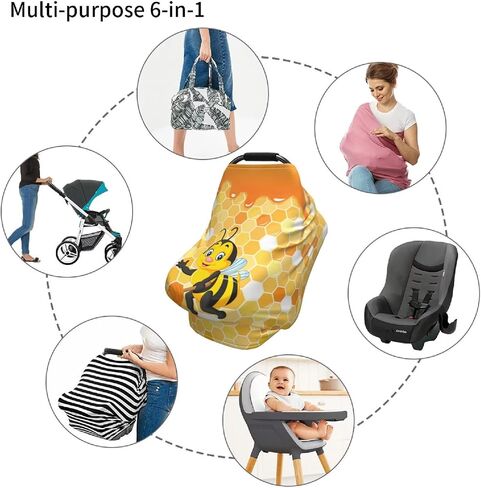 مقعد سيارة Cat Cat Cover Cover Baby - تغطية مظلة متعددة الاستخدامات لمقعد السيارة للرضاعة الطبيعية ، وغطاء عربة الأطفال ، وغطاء كرسي عالي التمدد للبنين والبنات BBIES in Saudi Arabia