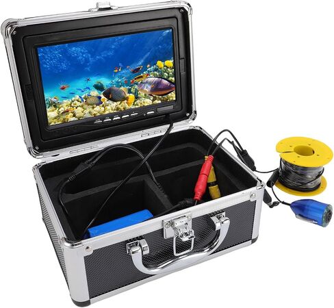 Bewinner Underwater Fishing Camera, 1080P FHD 7 Inch Display Underwater Fish Finder with 20 Meter Cable, 8 LEDs Light, Water Proof Camera for Lake, Boat, Ice Fishing (US Plug) in Saudi Arabia