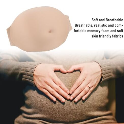 Dioche Fake Pregnant Belly, Sponge Belly Costume Memory Foam Artificial Belly Bump for Parties, Stages, Performances (3-4 Months) in Kuwait