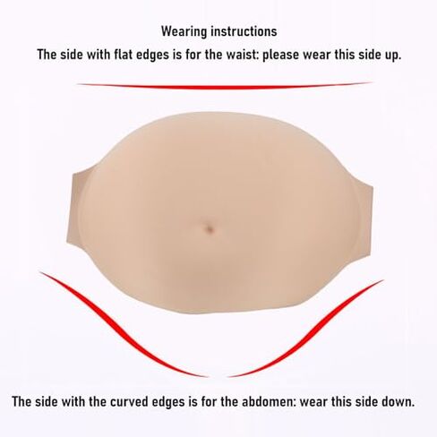 Dioche Fake Pregnant Belly, Sponge Belly Costume Memory Foam Artificial Belly Bump for Parties, Stages, Performances (3-4 Months) in Kuwait