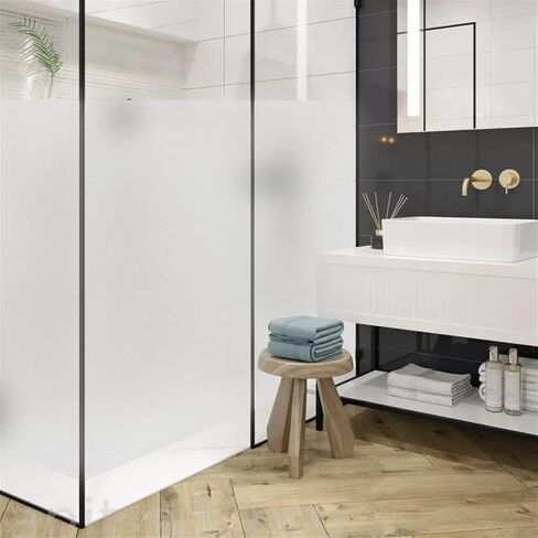 فيلم Window Film Privacy Film ، خصوصية ملصق النافذة ذاتية النافذة ، فنية غامضة للأشعة فوق البنفسجية لفيلم النافذة الزجاجية للحمام الزجاجي (60x200 سم) in Kuwait