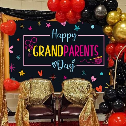 Inrui Happy Grandparents Day Photography Background Best Grandpa and Grandma Holiday Decorations School Event Advent in Saudi Arabia