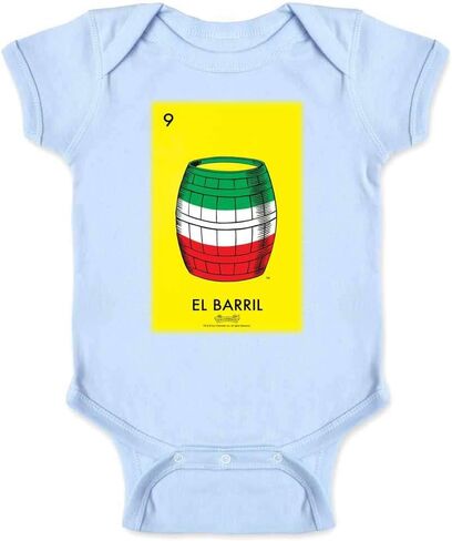 Pop Threads El Barril Barrel Loteria Card Mexican Latina Graphic Shirt Bodysuit Toddler Light Blue 12M in Saudi Arabia