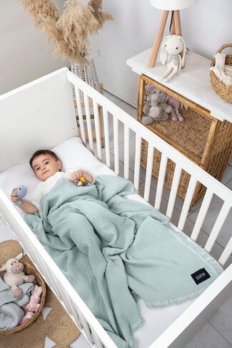 Muslin Swaddle Blankets - 4 Pack, 100% Organic Turkish Cotton Baby Blankets, Soft & Breathable Newborn Swaddles, Baby Wrap for Boys & Girls, Ideal for Sensitive Skin (4 Pcs, 40x40 Inch) in Saudi Arabia
