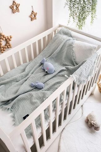 Muslin Swaddle Blankets - 4 Pack, 100% Organic Turkish Cotton Baby Blankets, Soft & Breathable Newborn Swaddles, Baby Wrap for Boys & Girls, Ideal for Sensitive Skin (4 Pcs, 40x40 Inch) in Saudi Arabia