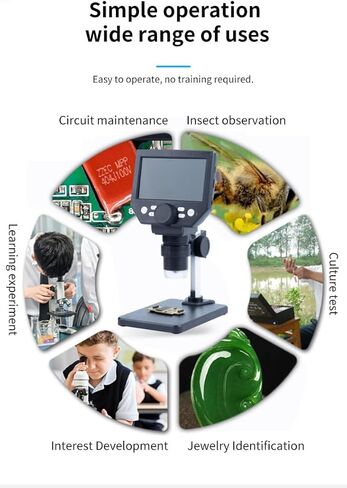 G1000 المجهر الرقمي المحمول 4.3 "مجهريات فيديو HD الإلكترونية 1-1000X HD 8MP Borescope Macherive Camera Mobile Minwosp in Saudi Arabia