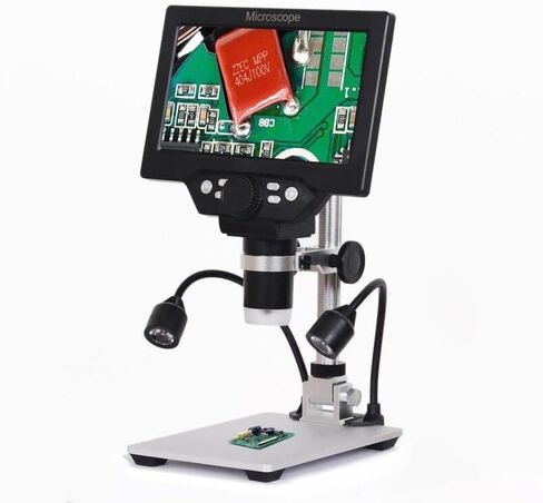 G1200 المجهر الرقمي 12 ميجابكسل 7 بوصة شاشة ملونة كبيرة كبيرة شاشة LCD قاعدة كبيرة 1-1200x تضخيم مستمر in Saudi Arabia