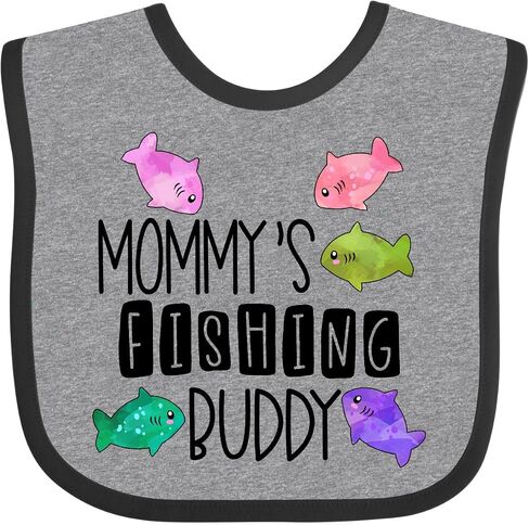 inktastic Mommy's Fishing Buddy with Colorful Fish Baby Bib in Saudi Arabia