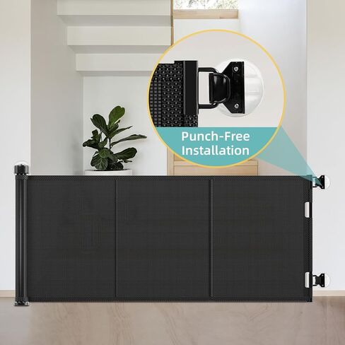 No Drill Retractable Baby Gates Parts, Large Size No Drilling Accessory for 120" 150" and 200" Miumoon Retractable Gate (Gray, Large) in Kuwait