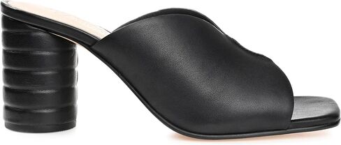 Journee Collection Signature Womens Genuine Leather Karah V Toe Band Sandal Round Ribbed Block Heel Padded Square Toe Slip On in Saudi Arabia