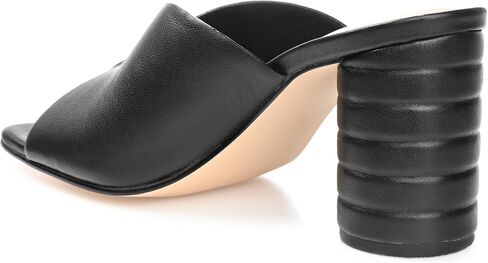 Journee Collection Signature Womens Genuine Leather Karah V Toe Band Sandal Round Ribbed Block Heel Padded Square Toe Slip On in Saudi Arabia