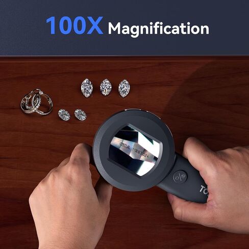 TOMLOV P10 Microscope for Adults Kids, Handheld Coin Magnifier with Light for Error Coins, Collector Portable 100X Jewelers Loupe+TM4K-AF Max in Saudi Arabia