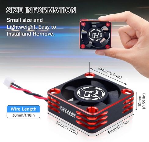 Surpass Hobby 30mm RC Fan 28000RPM RC Cooling Fan Heat Dissipation ESC Cooling Fan for 1/8 1/10 1/12 RC Car Turbo Esc A3 (Silver Black) in Kuwait