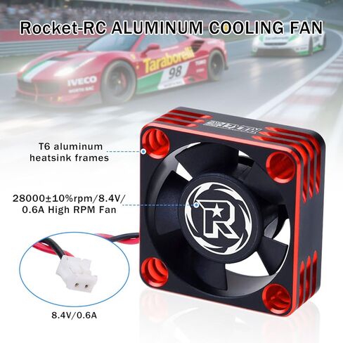 Surpass Hobby 30mm RC Fan 28000RPM RC Cooling Fan Heat Dissipation ESC Cooling Fan for 1/8 1/10 1/12 RC Car Turbo Esc A3 (Silver Black) in Kuwait