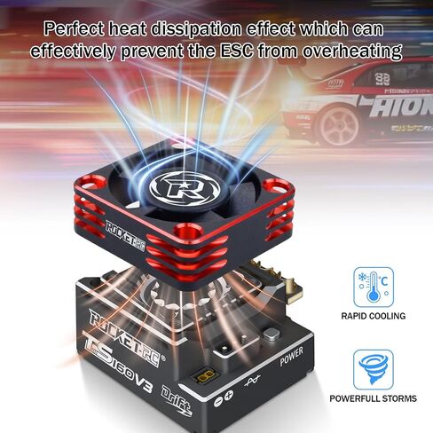 Surpass Hobby 30mm RC Fan 28000RPM RC Cooling Fan Heat Dissipation ESC Cooling Fan for 1/8 1/10 1/12 RC Car Turbo Esc A3 (Silver Black) in Kuwait
