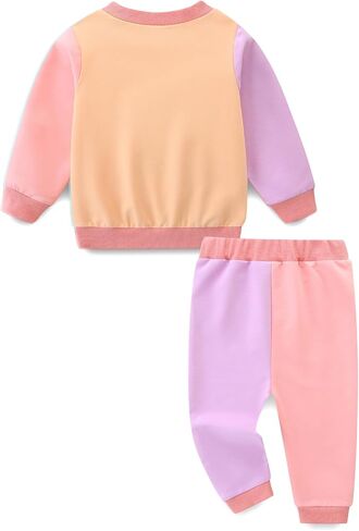 Toddler Baby Girl Clothes Long Sleeve Crewneck Sweatshirt with Pants Spring Fall Winter Outfits in Kuwait