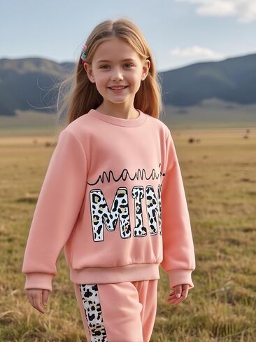 Toddler Baby Girl Clothes Long Sleeve Crewneck Sweatshirt with Pants Spring Fall Winter Outfits in Saudi Arabia