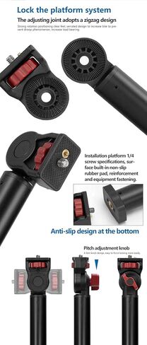 REFLEX CAMERA 37" Overhead 3-Section Flex Cantilever Articulating Boom Arm with Desk/Tube C Clamp and Universal Phone Mount 1/4" 3/8" & 5/8" Screw Mount for DSLR Camera, Microphone, Light & Webcam in Saudi Arabia