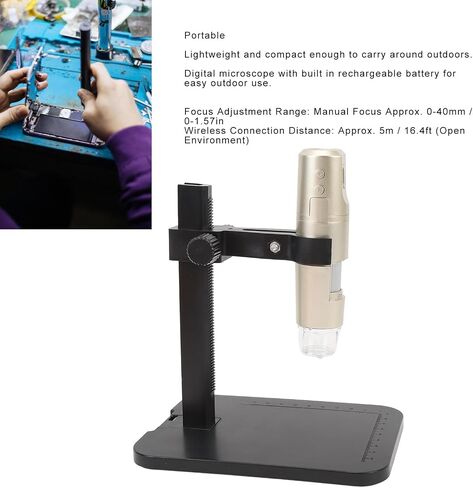 المجهر الرقمي المحمول المحمول المحمولة 0-1600x USB Digital Digital Microscope مع 8 مصابيح LED وموقف قابل للتعديل للكمبيوتر الشخصي in Kuwait