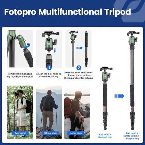 Fotopro X-Go E 2 حزمة ترايبود ألياف الكربون مع حامل إطلاق سريع in Saudi Arabia