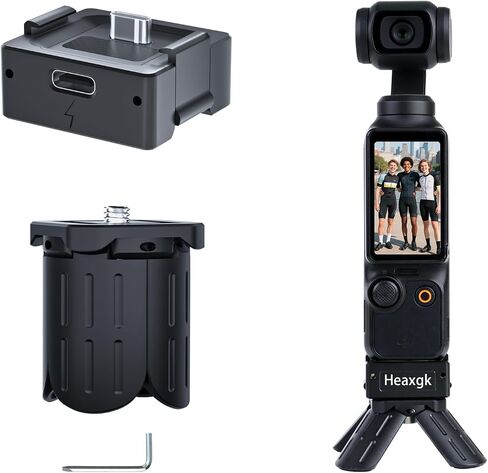 Quick Release Mini Tripod Kit for DJI Osmo Pocket 3, Type-C Full-Function Port Charging Adapter Base for Pocket 3 Accessories with 1/4 Screw Hole for Tripods in Saudi Arabia