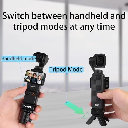 Quick Release Mini Tripod Kit for DJI Osmo Pocket 3, Type-C Full-Function Port Charging Adapter Base for Pocket 3 Accessories with 1/4 Screw Hole for Tripods in Saudi Arabia