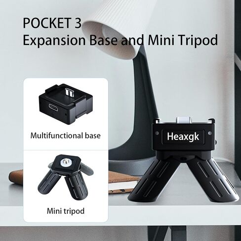 Quick Release Mini Tripod Kit for DJI Osmo Pocket 3, Type-C Full-Function Port Charging Adapter Base for Pocket 3 Accessories with 1/4 Screw Hole for Tripods in Saudi Arabia