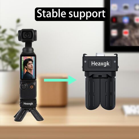 Quick Release Mini Tripod Kit for DJI Osmo Pocket 3, Type-C Full-Function Port Charging Adapter Base for Pocket 3 Accessories with 1/4 Screw Hole for Tripods in Saudi Arabia