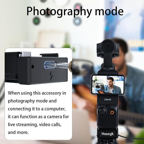 Quick Release Mini Tripod Kit for DJI Osmo Pocket 3, Type-C Full-Function Port Charging Adapter Base for Pocket 3 Accessories with 1/4 Screw Hole for Tripods in Saudi Arabia