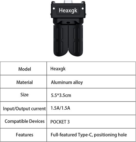 Quick Release Mini Tripod Kit for DJI Osmo Pocket 3, Type-C Full-Function Port Charging Adapter Base for Pocket 3 Accessories with 1/4 Screw Hole for Tripods in Saudi Arabia