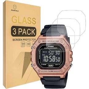 Mr.Shield Screen Protector متوافق مع Casio W-218H / W218H / W-218HM-5BV Series [Glass Glass] [3 عبوات] [زجاج اليابان مع صلابة 9H] in Kuwait
