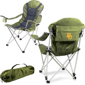 PICNIC TIME NCAA Reclining Camp Chair, One Size, Black with Gray Accents in Kuwait