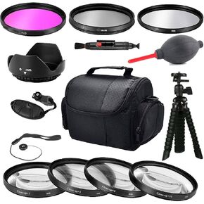 مجموعة أدوات بدء التشغيل الأساسية لكاميرات Canon DSLR 49 ملم Canon EOS M50 ، M100 ، M200 ، M6 ، M5 W/15-45mm in Kuwait