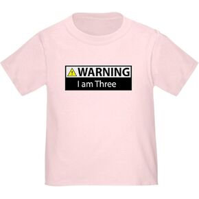 تحذير Cafepress أنا ثلاثة طفل صغير Thirt Toddler Toddler Tee ، قطن 100 ٪ in Kuwait