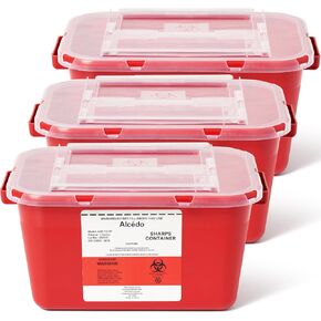 Alcedo Sharps Container for Home Use 2 Gallon (5-Pack), Biohazard Needle and Syringe Disposal, Professional Medical Grade in Saudi Arabia