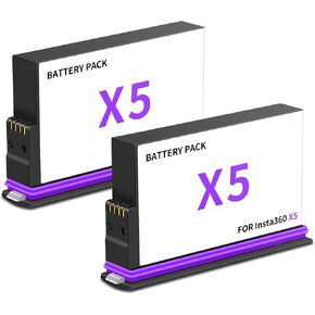 بطارية 260 X5 متوافقة مع Insta360 x5 ، لبطاريات ترقية الكاميرا insta360 x5 سعة 3.89V 2800mAh/10.89Wh (البطاريات*2) in Kuwait