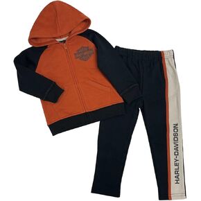Harley-Davidson Baby Boys' 2 Piece Infant Fleece Hoodie Jog Set - Orange/Black in Kuwait