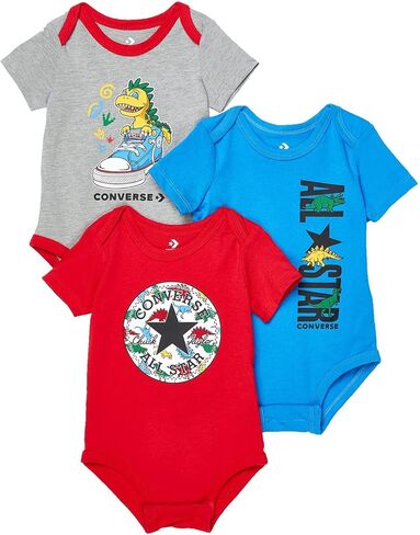 Converse Baby Boy's Dino 3-Pack Bodysuit (Infant) in Saudi Arabia